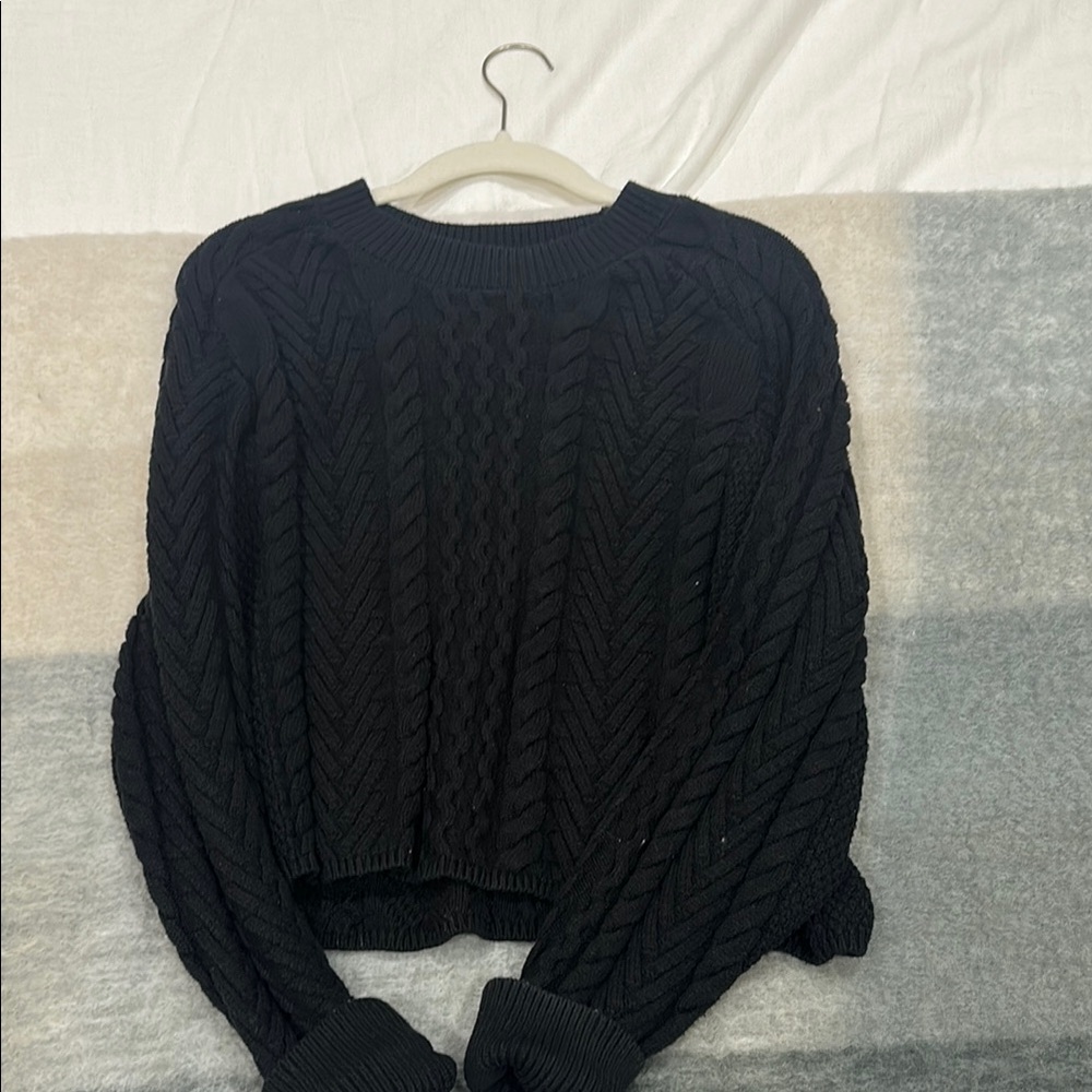 Black Cable Knit Sweater